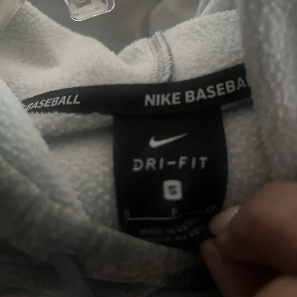 Nike Sweatshirt Men Small Gray Baseball Hoodie Work Out Active Gym Pullover
